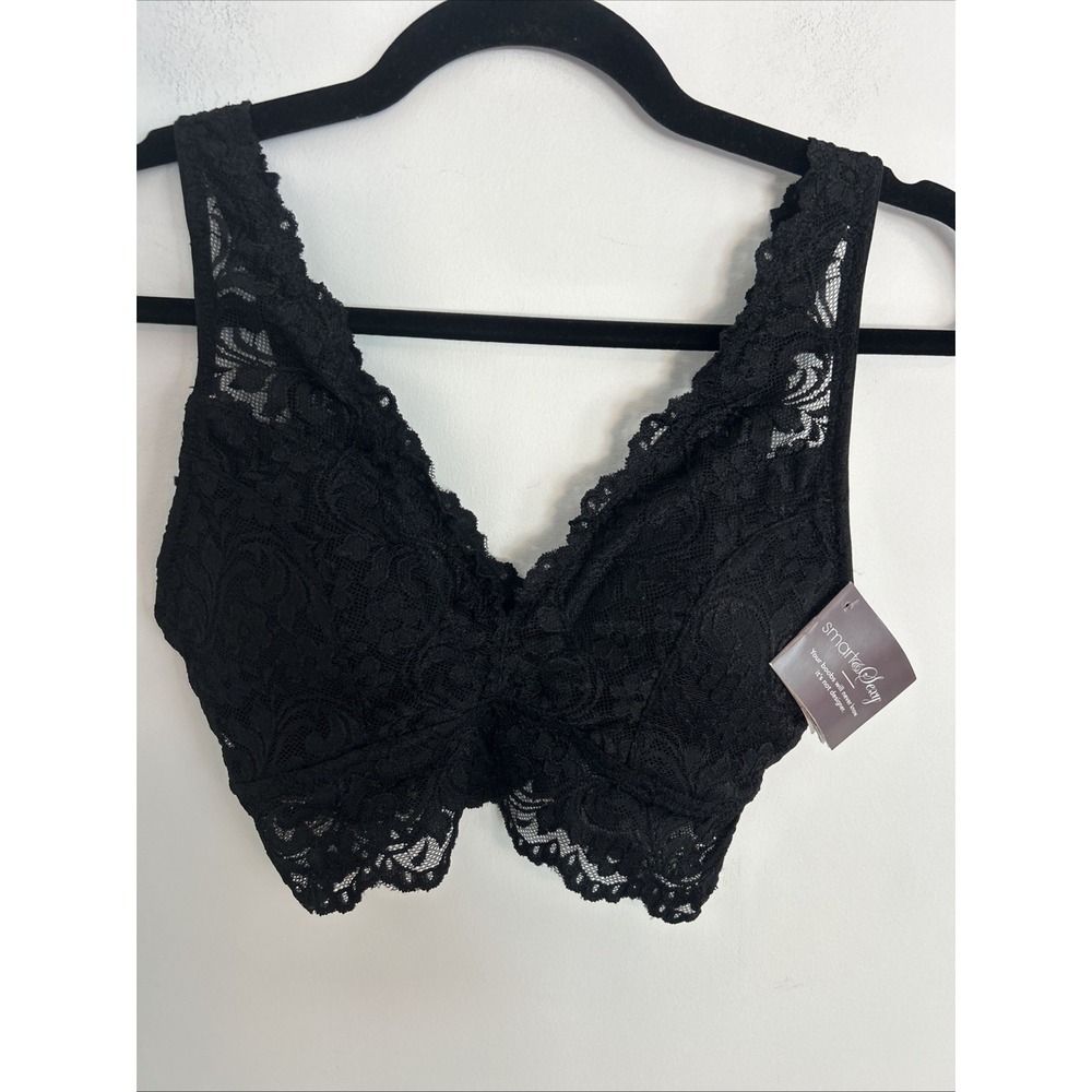 Smart‎ And Sexy Black Bralette Lace Removable Pads NWT Medium